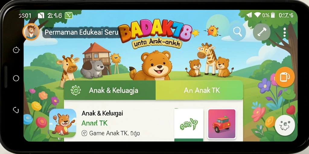 Tampilan antarmuka permainan edukatif BADAK178 yang menarik.
