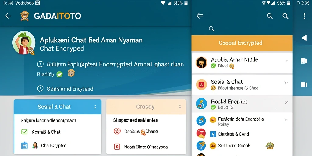 Antarmuka intuitif GADAITOTO untuk chatting yang aman.