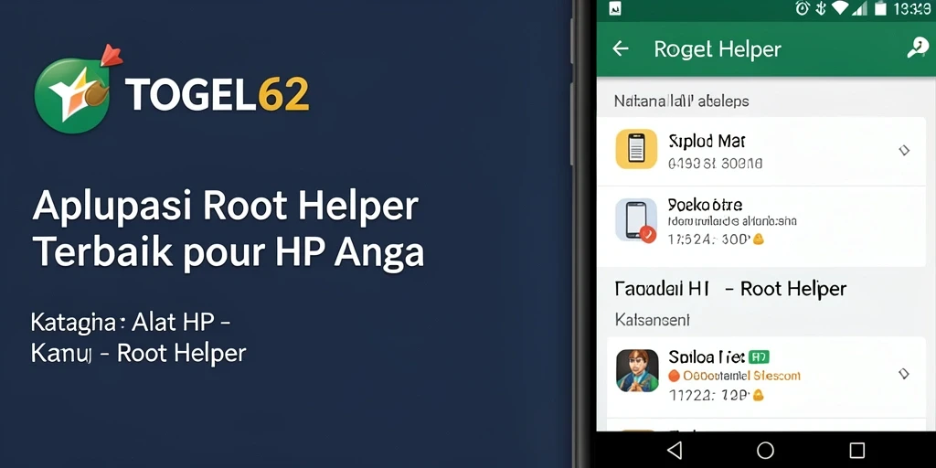 Antarmuka utama aplikasi TOGEL62 dengan fitur Root Helper.