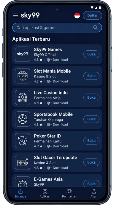 Tampilan katalog aplikasi sky99